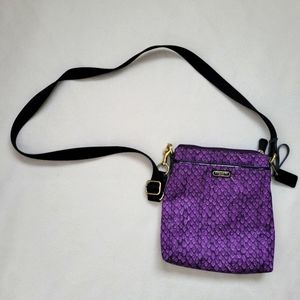 Purple Coach messenger crossbody bag
